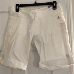 White adidas adjustable length Bermuda shorts